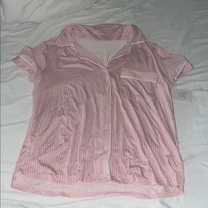 Auden Pink and White Striped PJ Shirt